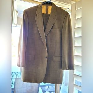 Ralph Lauren Mens Suit 44R Dark Taupe with Brown Shades
